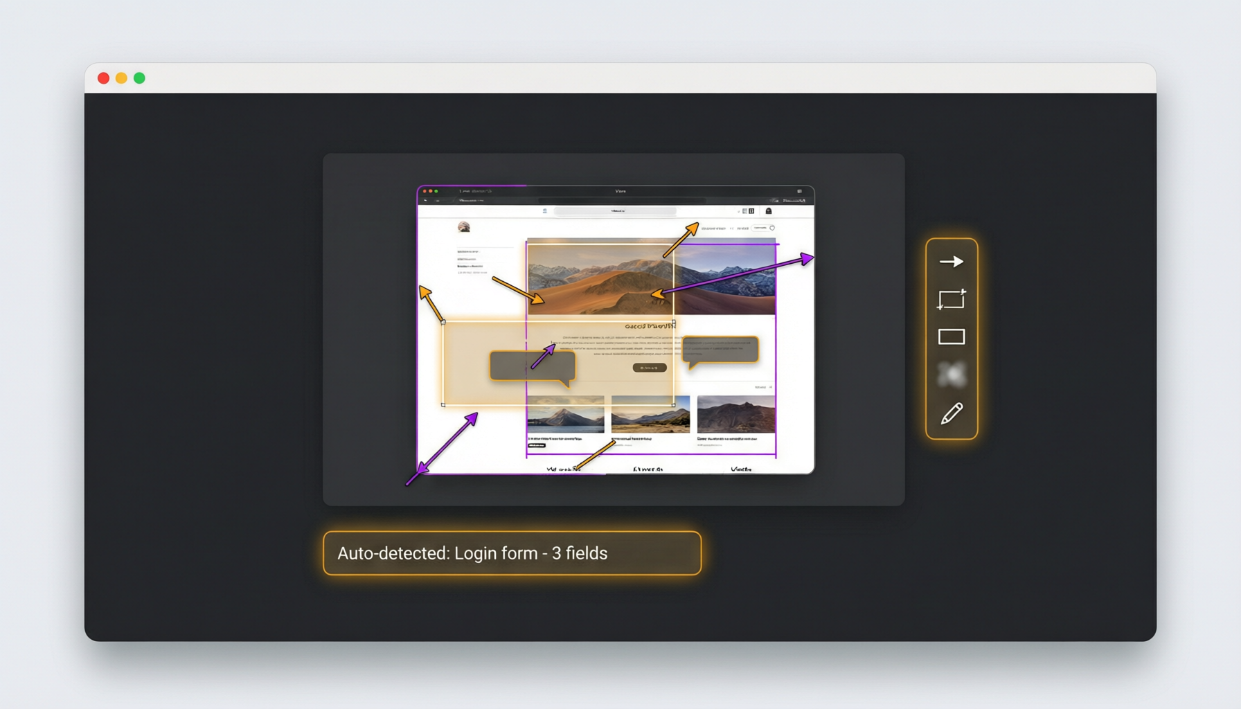 Annotation editor with arrows, highlights, and AI suggestions
